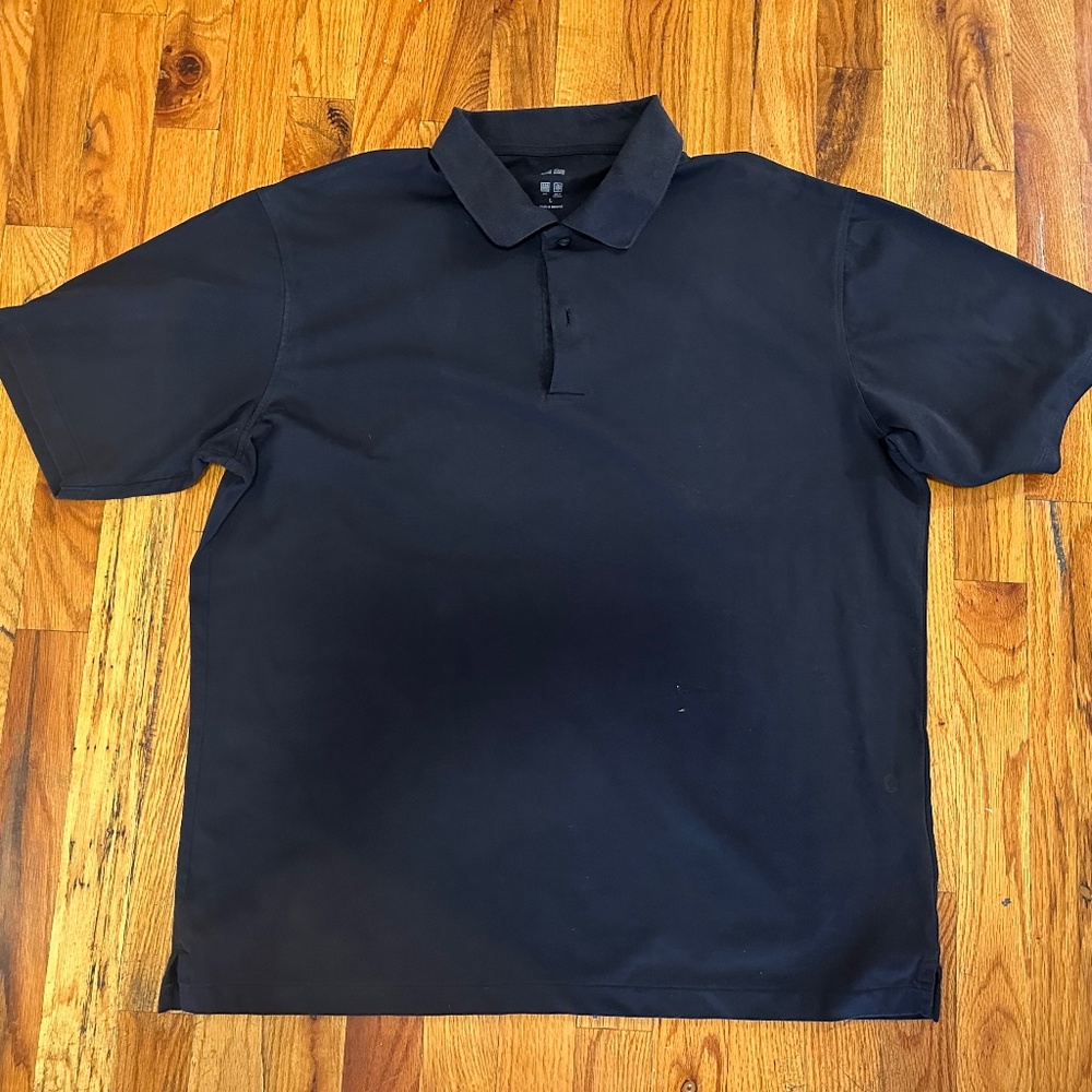 Uniqlo, black men's polo, almost new, wonderful fabric, light
